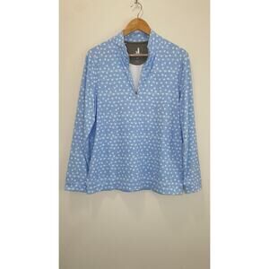 Johnnie O Blue Jeffe Polo Lightweight Performance 1/4 Zip Malibu Youth Size 16